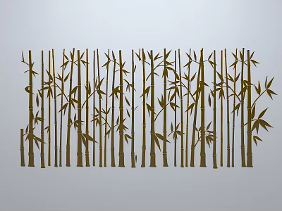 Bamboo Sculpture Art With Intricate Carved Stems And Leaf Details 3d model