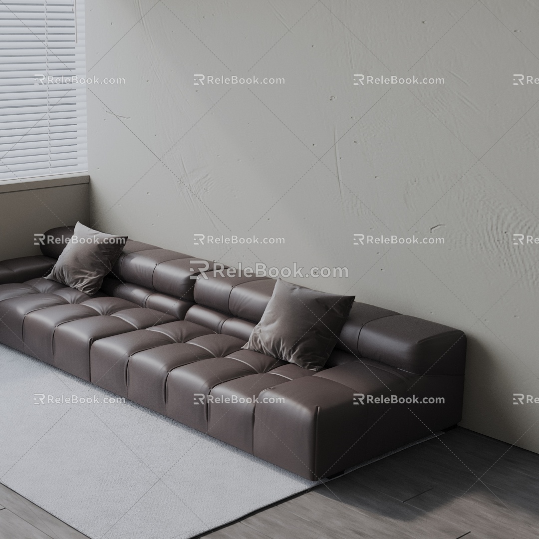 Modern three-seat sofa 3d model