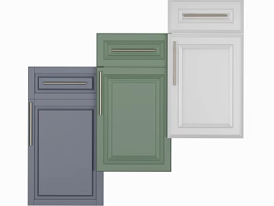 Gray Green And White Kitchen Cabinet Door Styles For Home Decoration 3d model