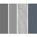 Various Textured Modern Wall Panels With Marble Striped And Perforated Patterns 3d model
