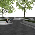 Modern Tree Pool Landscape Tree Pool Landscape Bench Tree Pool Bench Special-shaped Tree Pool Planting Pool Arc-shaped Tree Pool Bench Seat 3d model