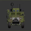 Military Armored Vehicle With Camouflage Paint And Roof Antennas Equipment Design