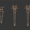Three Different Design Functional Vehicle Models With Metal Structure Boom Pulley Hook And Stable Base