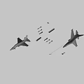 Black and White Fighter Jet With Serial Number 08803 And Emblems On Wings And Tail