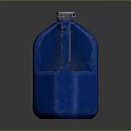 Blue Plastic Water Bottle With White Cap And Two Handles On Gray Gradient Background 3d model