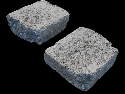 Gray Concrete Blocks With Rough Textured Surface For Building Construction Components 3d model