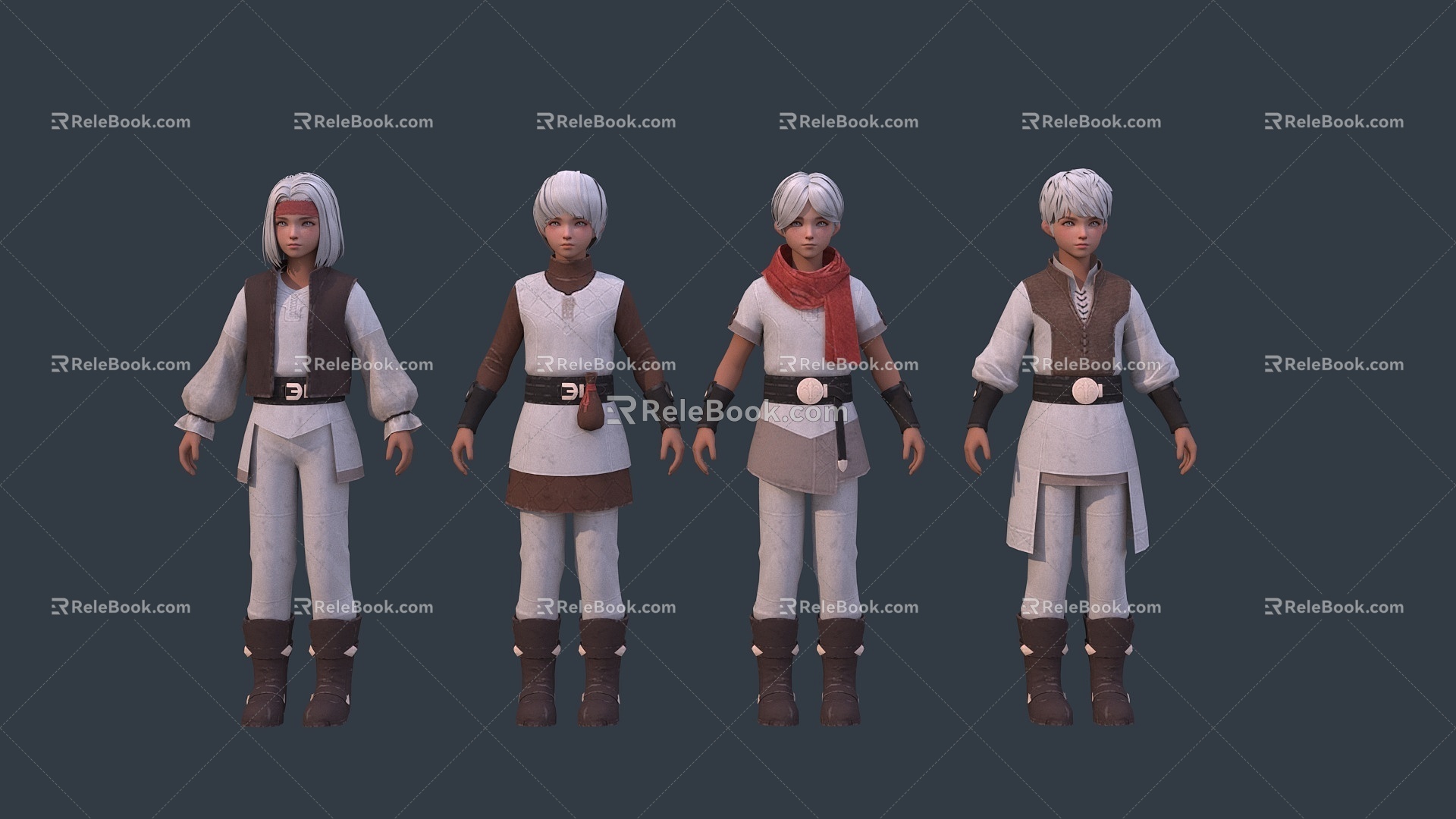 Middle Ages Boy Peasant Civilians Teenage Prince Child 3d model