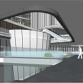 Modern High Rise Residential Buildings In Urban Area With Green Spaces And Water Features