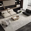 Modern sofa coffee table combination 3d model
