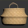 Handwoven Natural Straw Storage Basket With Dual Handles For Home Organizing
