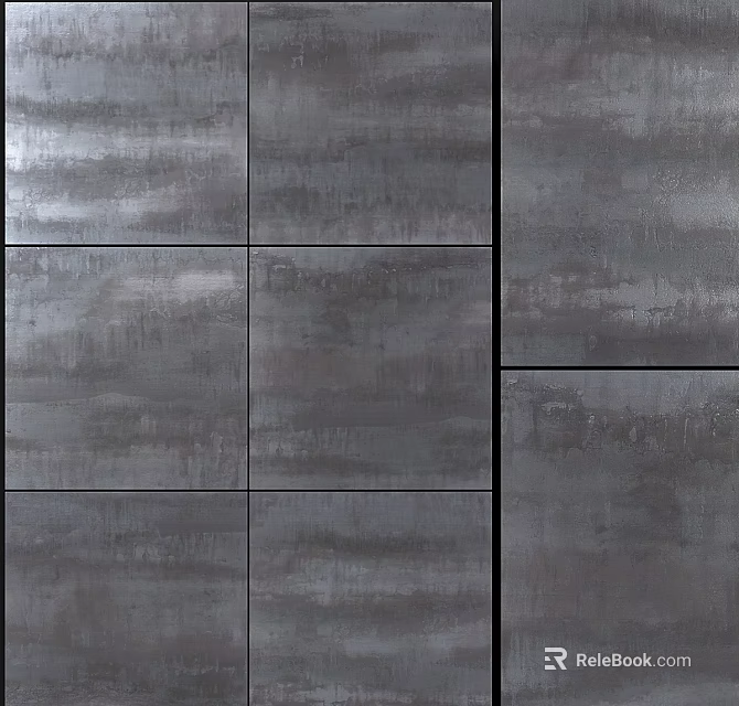 Gray Textured Square Components with Grid Pattern for Wall Cladding Design 3d model 