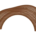 Public Chair With Curved Woven Structure And Modern Design For Outdoor Space
