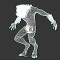 Menacing Muscular Wolf Like Game Movie Character With Grey Skin Sharp Fangs And Long Claws