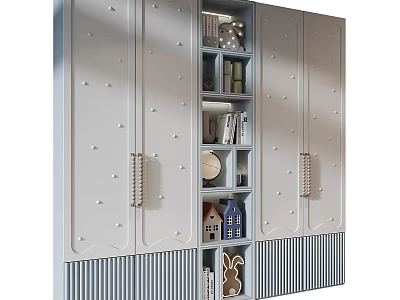 Modern Light Luxury Home Entryway Side Cabinet With Multi Functional Open Storage Display Shelves 3d model