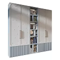 Modern Light Luxury Home Entryway Side Cabinet With Multi Functional Open Storage Display Shelves
