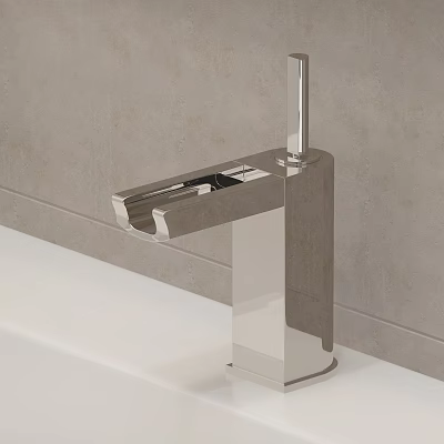 Elegant Modern Chrome Bathroom Sink Faucet With Sleek Polished Contemporary Design 3d model
