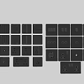 Black Modern Switch Panels With Various Designs And Socket Combinations For Home Use 3d model