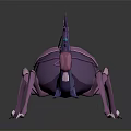 Purple Insect Like Creature With Blue Accents Carrying Pink Pouch 3D Model Design