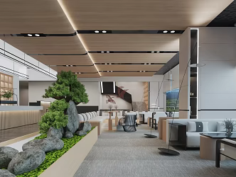 Modern Reception Area Sales Office Sales Center Marketing Center Negotiation Area Rest Area Water Bar Area Front Desk Club Center 3d model