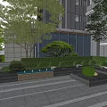 Modern Residential Landscape With Lush Green Trees Shrubs Water Features And Paved Area