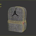 Stylish Gray Backpack Featuring Jumpman Logo And AIR Branding Design