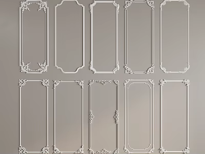 Various Decorative Line Frames With Intricate Patterns And Detailed Corner Designs 3d model