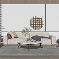 Modern sofa coffee table combination 3d model