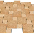 Beige and Light Beige Square Wall Tiles in Interlaced Checkerboard Pattern Design