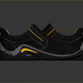 Black Casual Slip On Shoes With Yellow Inner Lining And Non Slip Sole For Daily Use