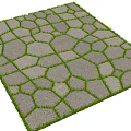 Garden Path Paving With Irregular Natural Stone Slabs And Grass Gaps 3d model