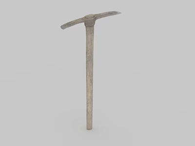 Durable Hardware Tool Pickaxe with Wooden Handle and Metal Head for Digging Work 3d model