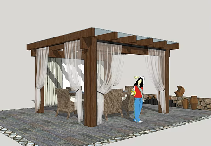 modern gazebo glass gazebo 3d model
