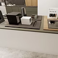 Modern Office Desk With Black White Storage Boxes And Electronic Devices 3d model