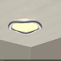 Modern Irregular Shape Ceiling Light With White Frame And Warm Yellow Glow 3d model
