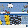 Playground Equipment With Climbing Net Tires Building Blocks Colorful Mats And Ladder