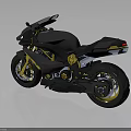 Black and Gold Sport Motorcycle Featuring Sleek Design Gold Accents And Reflective Body