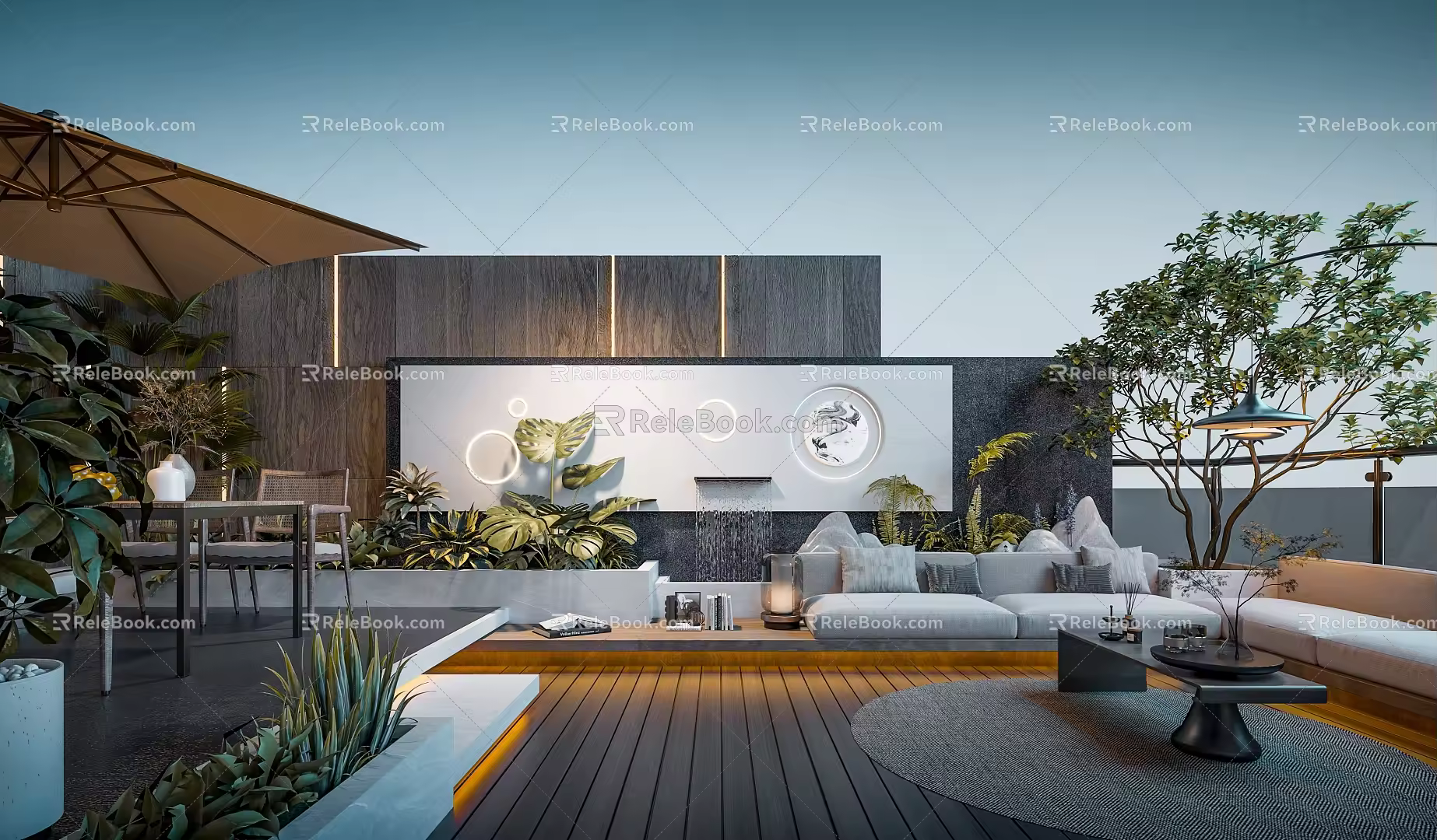 Roof Garden Landscape 3d model