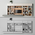 Nordic TV Backwall Book Bookshelf 3d model