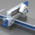 Industrial Milling Machine With Precision Worktable Blue White Design And Control Panel