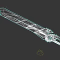 Sleek Silver Weapon With Decorative Black Hilt And Red Blade Detail