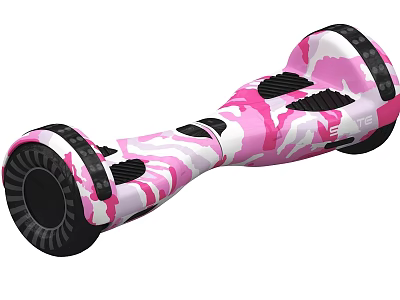 Pink Camouflage Self Balancing Hoverboard With Dual Wheels And Foot Pads 3d model