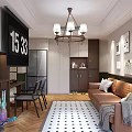 Elegant Open Plan Living And Dining Room With Comfortable Leather Sofa And Practical Storage Cabinets