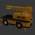 Yellow Crane Functional Vehicle With Extended Boom Arm And Sturdy Wheels