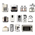 Various Modern Household Electrical Appliances Including Coffee Maker Rice Cooker Blender And Microwave
