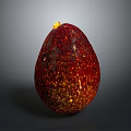Red Avocado With Yellow Speckles On Glossy Skin Against Gray Background
