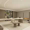 Modern Tea Room With Minimalist Furniture And Plant Decor