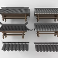 Traditional Chinese Roof Components With Curved Tiles And Various Architectural Designs