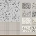 Decorative Wall Panels With Various Floral And Bird Patterns Design Options 3d model
