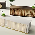 Modern Reception Front Desk 3d model