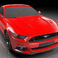 Red Sports Car With Mustang Logo Sleek Body And Black Wheels Front Design
